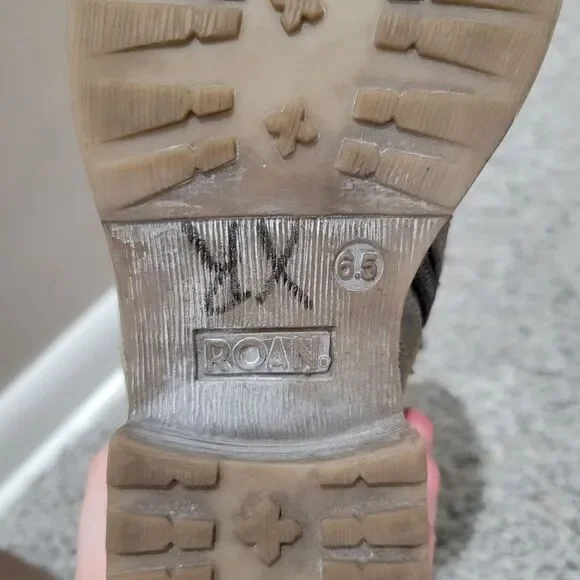 ROAN by Bed Stu Affair Leather Combat Boots US 6.5 Distressed Beige Ankle Bootie